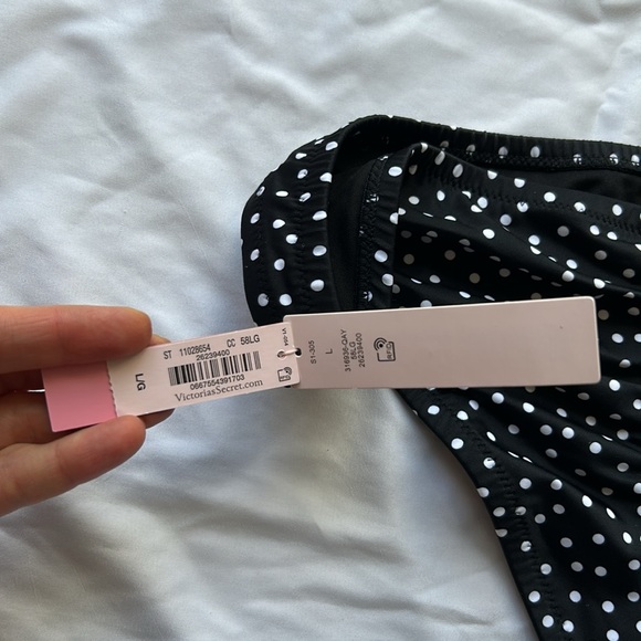 Victoria’s Secret Zuma Bikini 36D Top & Large Bottoms Set Black White Polka Dot - Picture 14 of 16